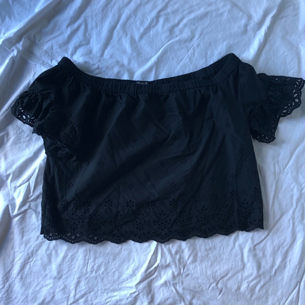 Eyelet style off shoulder top